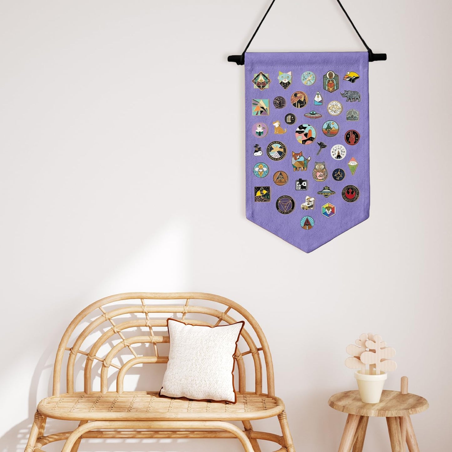 GAZIL Pin Badge Display Organizer, Canvas Brooch Holder Banner for Pin Badges, Rosette & Enamel Pin Storage Case