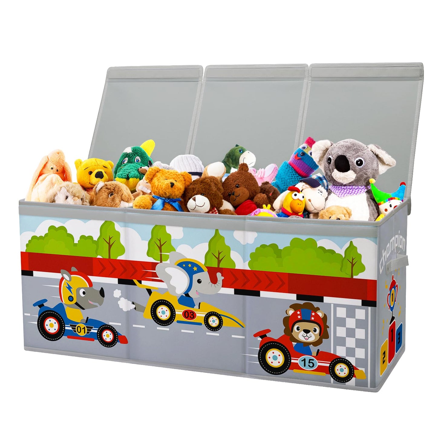 Decalsweet Extra Large Kids Toy Storage Box with Lid,Foldable Oxford Toy Storage Organizer Box for Boys-963240cm-Lightweight Toy Chest with Handles