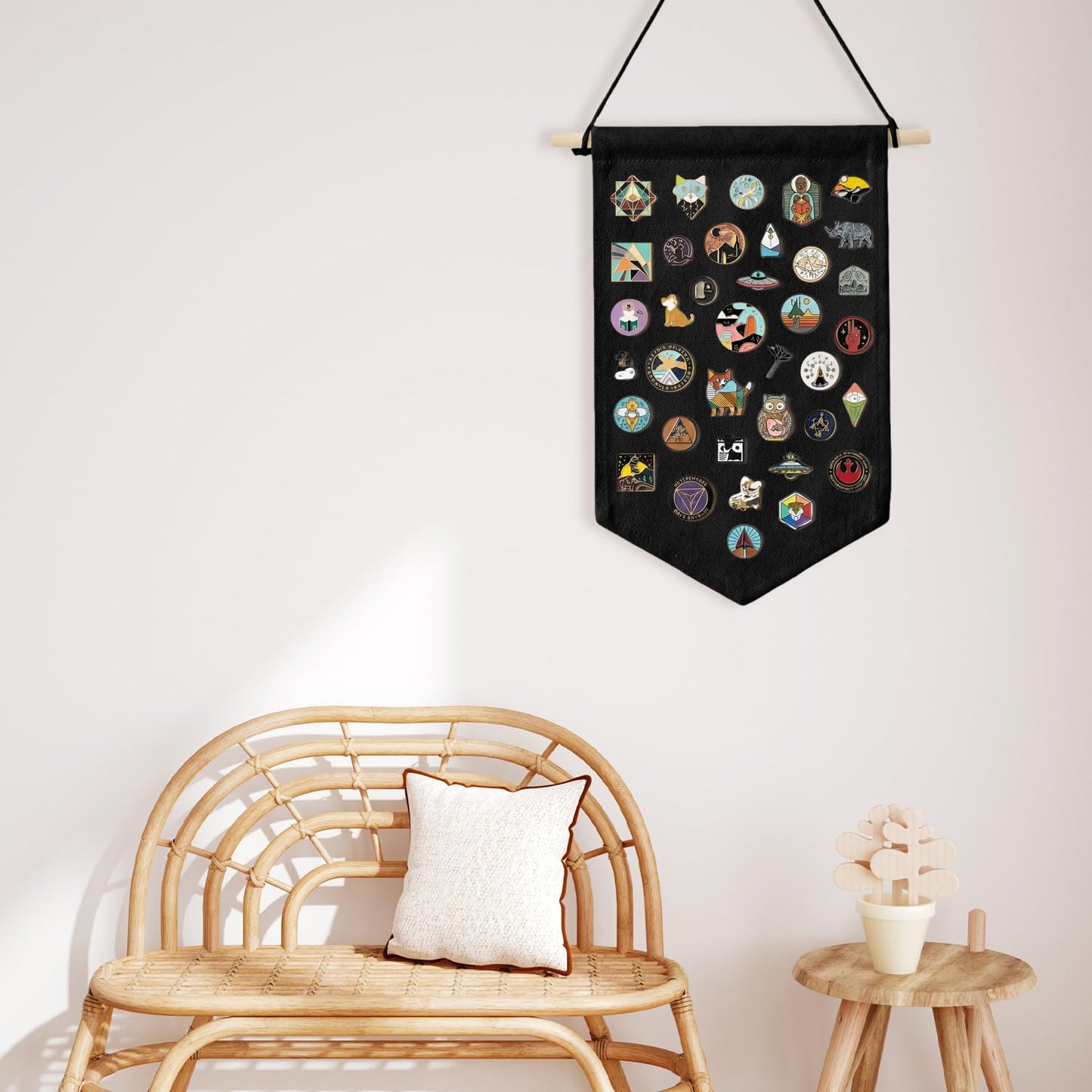 GAZIL Pin Badge Display Organizer, Canvas Brooch Holder Banner for Pin Badges, Rosette & Enamel Pin Storage Case