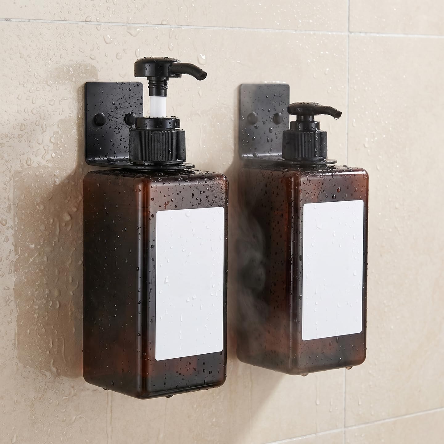 2 Pcs Soap Bottle Dispenser Holders, 2 Sizes Wall Mounted Soap Pump Bottles Stands