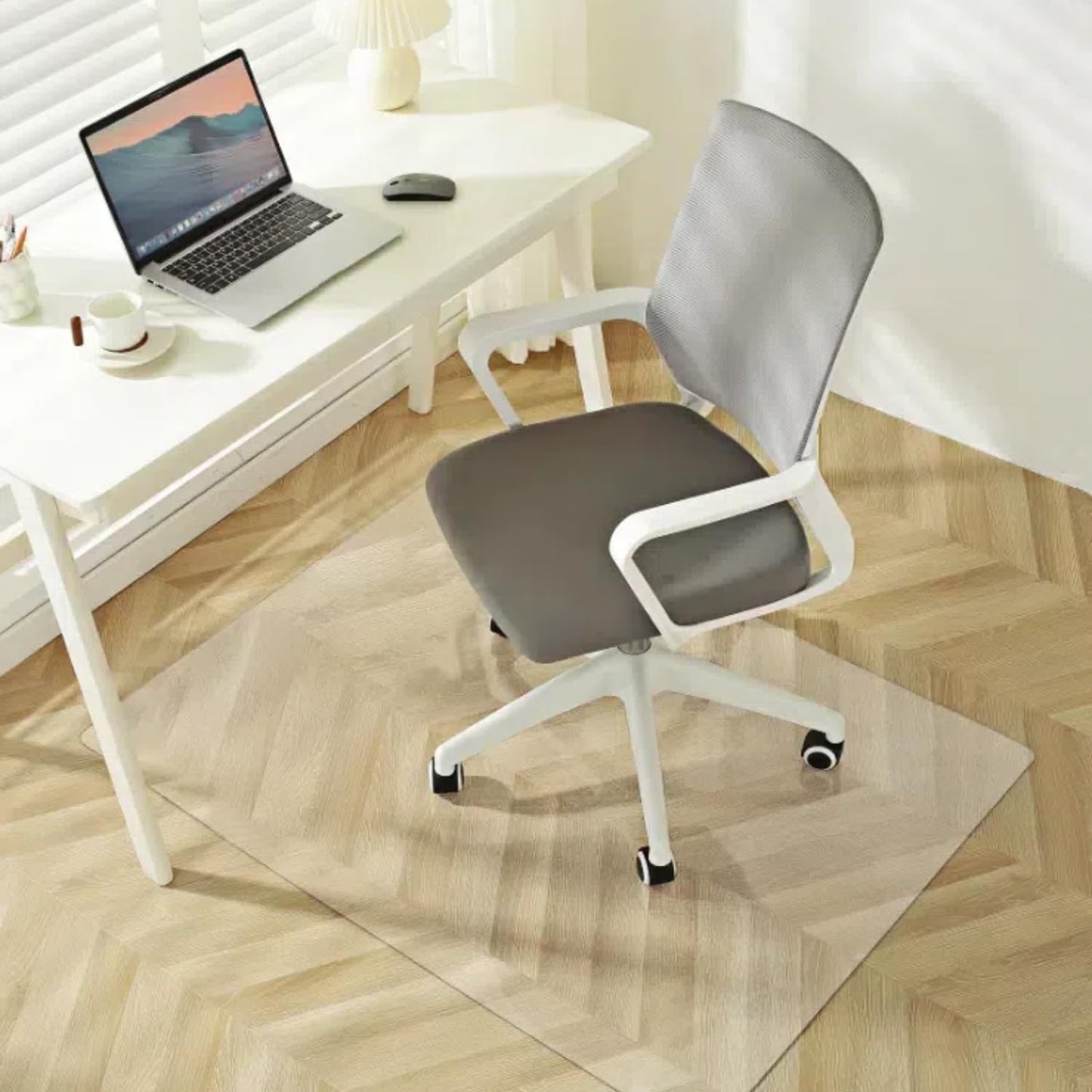 Royhom Plastic Floor Protector for 0ffice Chair, Clear Chair Mat for Hard floor, 100x140cm, Transparent PVC Mat for Home Office