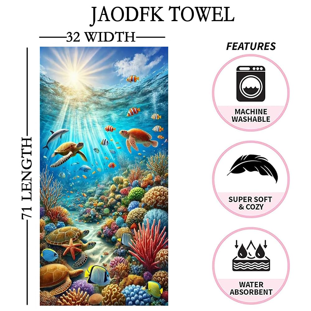 JAODFK Microfibre Beach Towel 71"X32" Quick Dry Lightweight Sand Free Extra Large Thin Towels Travel Essentials For Adults Womens Swim Bath