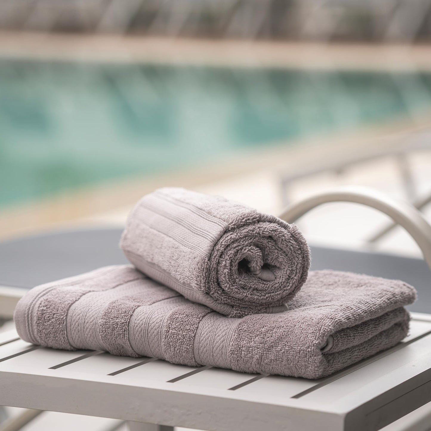 MELLUVA Bath Towels Set of 2 | 100% Turkish Cotton | 70 x 125 cm | Soft and Absorbent 600 GSM | Quick Dry Bathroom Shower Towels | Ash Grey
