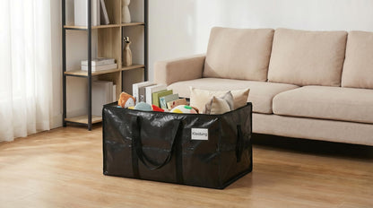 Mesiria Large Storage Bags, Heavy Duty Waterproof Clothes Storage Bag Box Moving Bag Moving Totes Moving Boxes 4, Black
