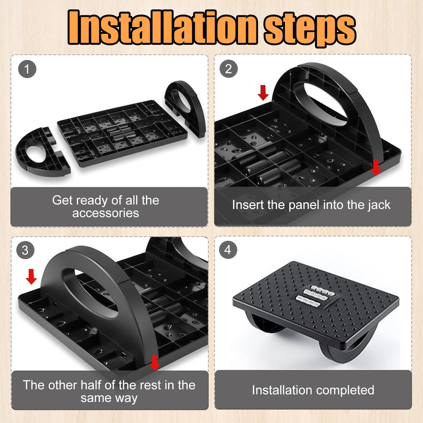 Foot Rest for Under Desk at Work, Ergonomic Foot Stools for Under Office Desk,Rocking Footrest with Roller Massager-Leg Rest for Chair
