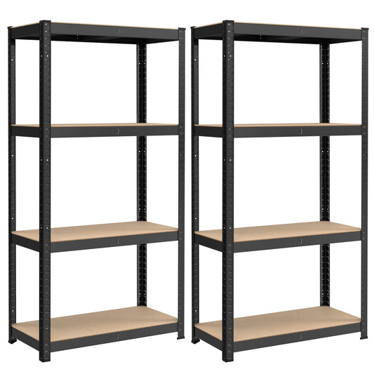 SONGMICS 4-Tier Shelving Units, Set of 2 Steel Shelving Unit for Storage, Boltless Assembly, for Garage, Shed, Load Capacity 520 kg Each, 40 x 80 x