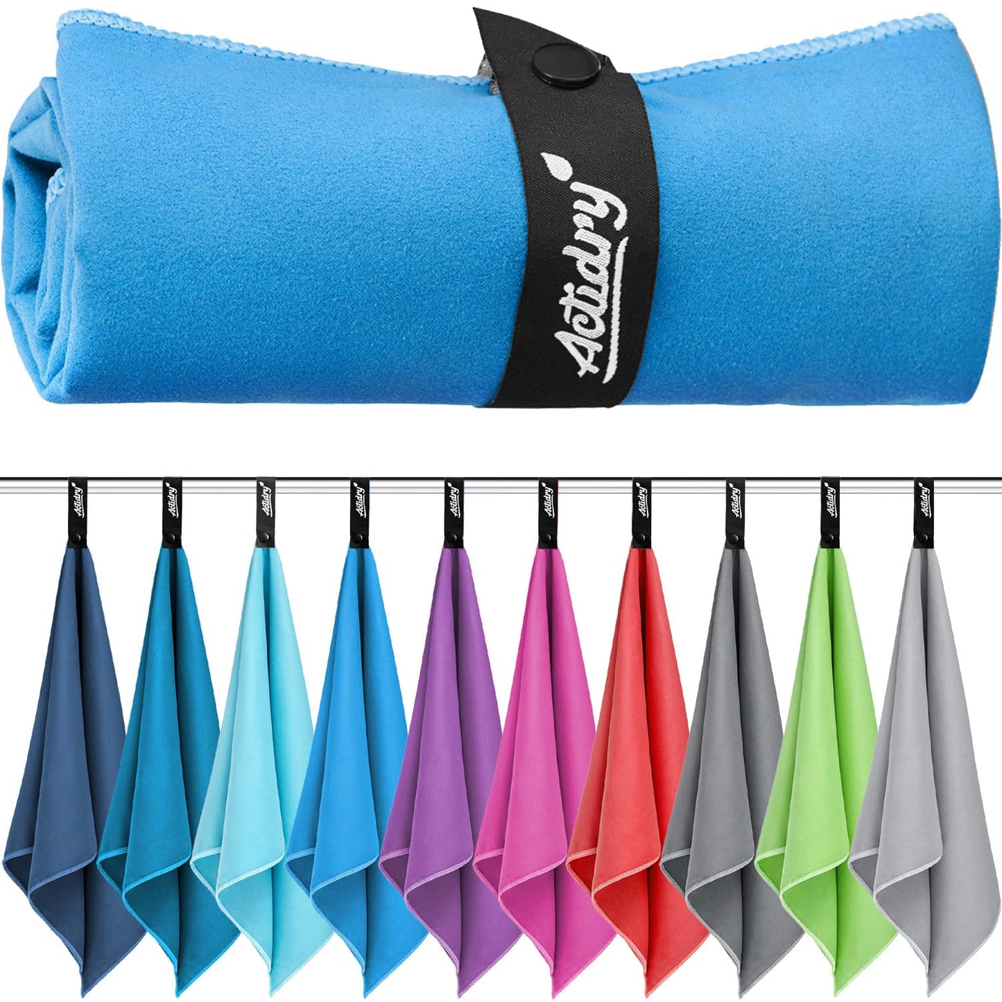 Actidry Microfiber towel - XL/L/M - 10 colors - light, quick-drying, highly absorbent - beach, bath, sauna, swimming towels, extra large