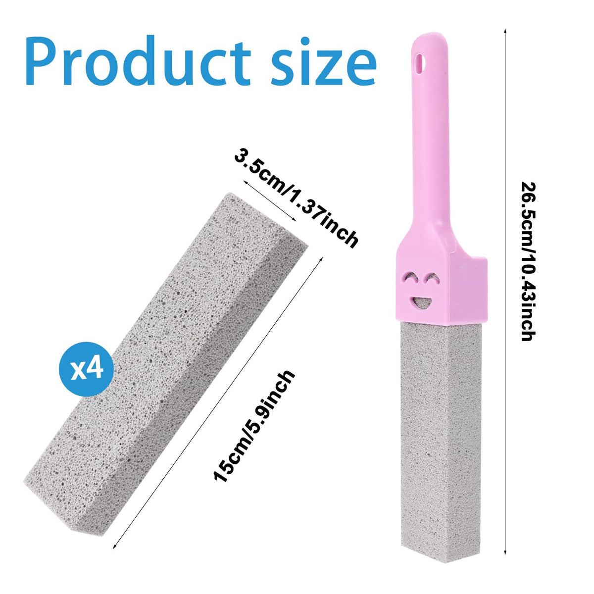 Pumice Stone for Toilet 4 Pcs Toilet Pumice Stone Toilet Pumice Cleaning Stone with Handle Pumice Stone for Cleaning Toilet Scrubber Pumice Stone