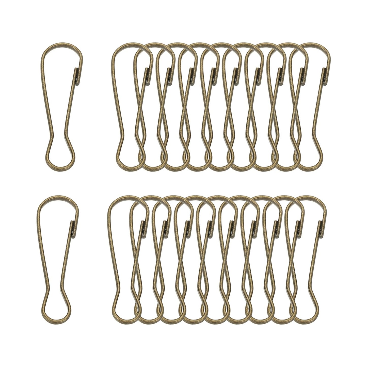 PATIKIL Lanyard Hooks Flag Pole Clip, 20 Pcs 50x15.7x3.4mm Stainless Steel 304 Spring Snap Hook Metal Clips Clasp for Key Chain Key Rings ID Card