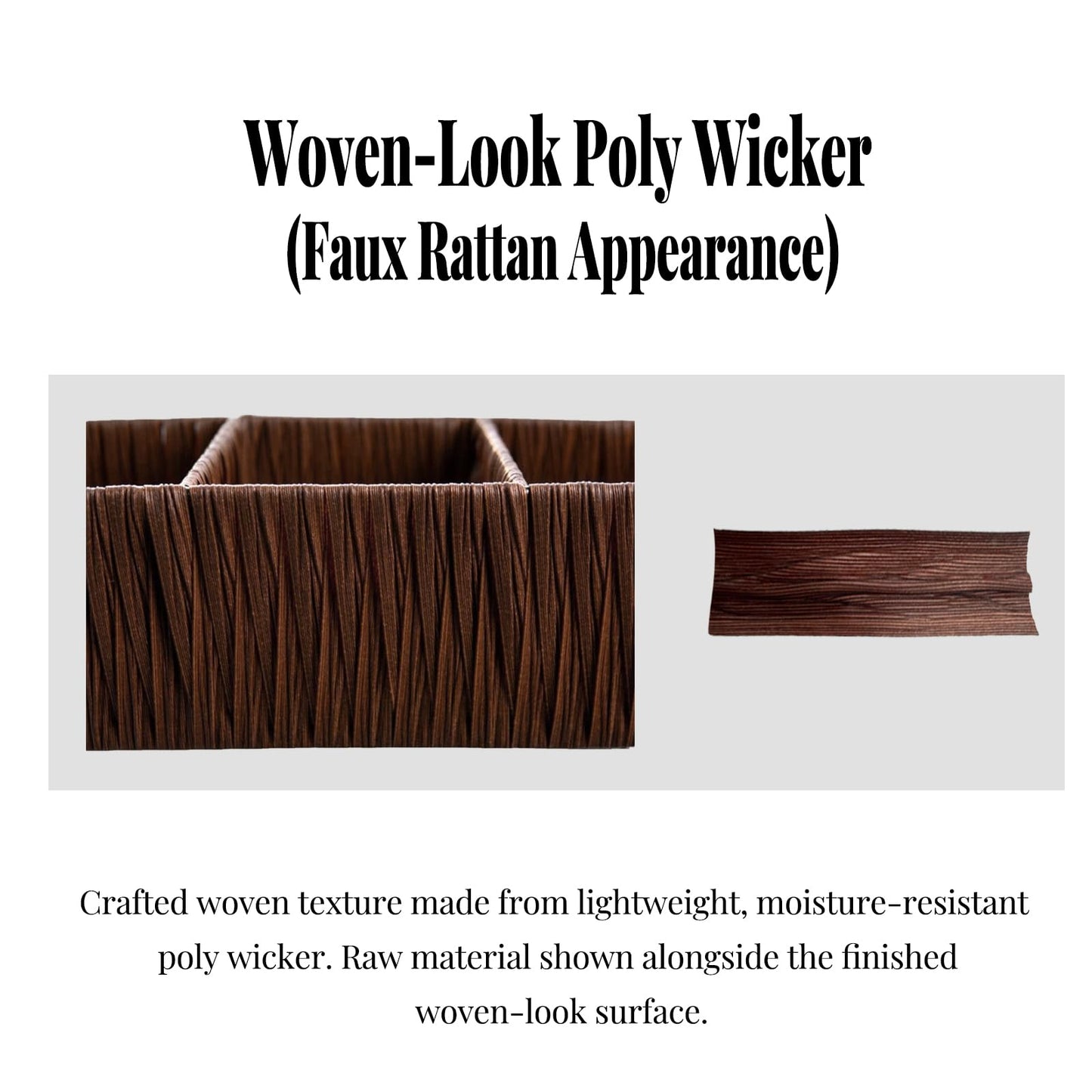 3 Compartment Bathroom Storage Basket, Resin Wicker Countertop Organiser