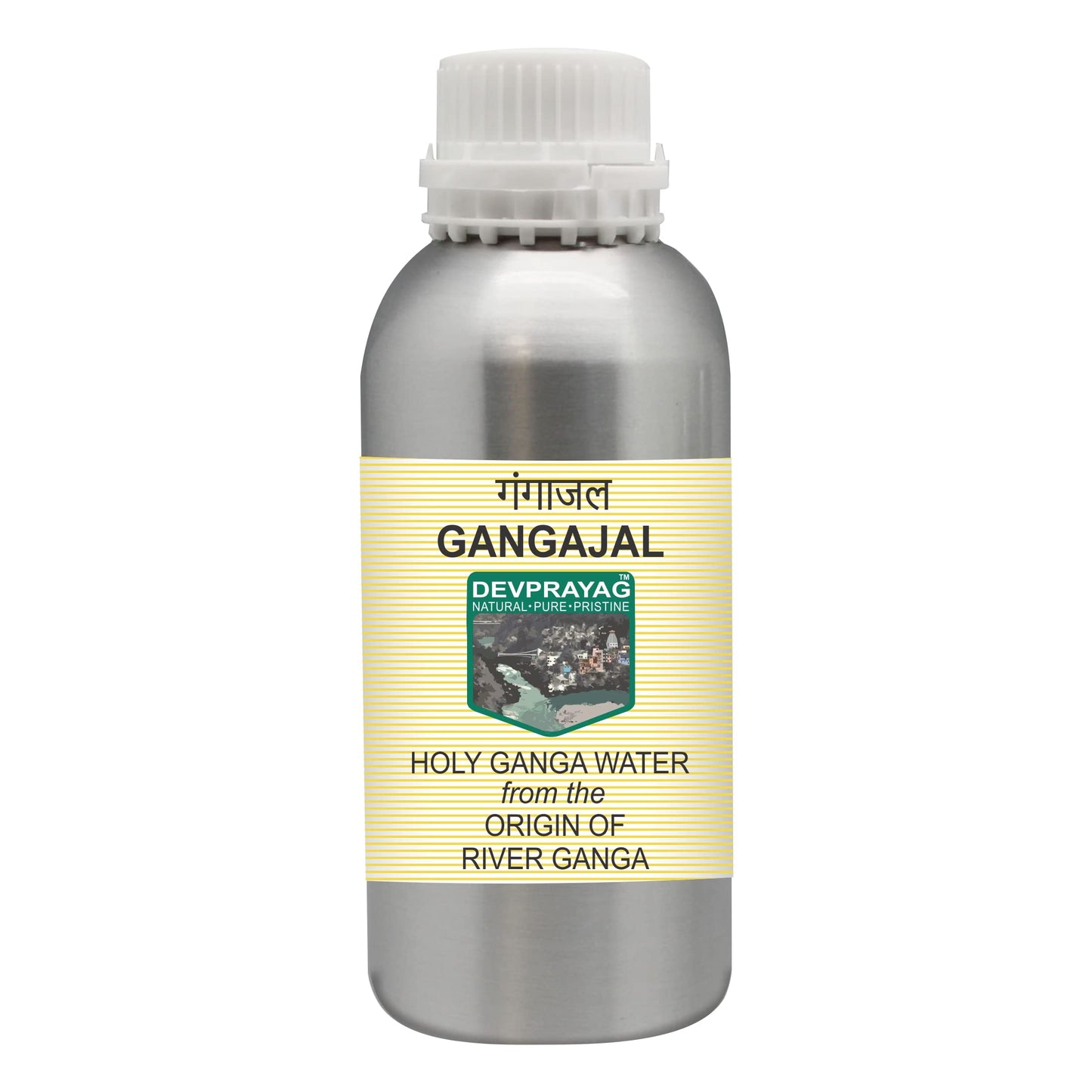Devprayag Gangajal Holy Ganga Water from The Origin or Beginning of River Ganga at Devprayag in Aluminium Bottle 300ml (10 oz)