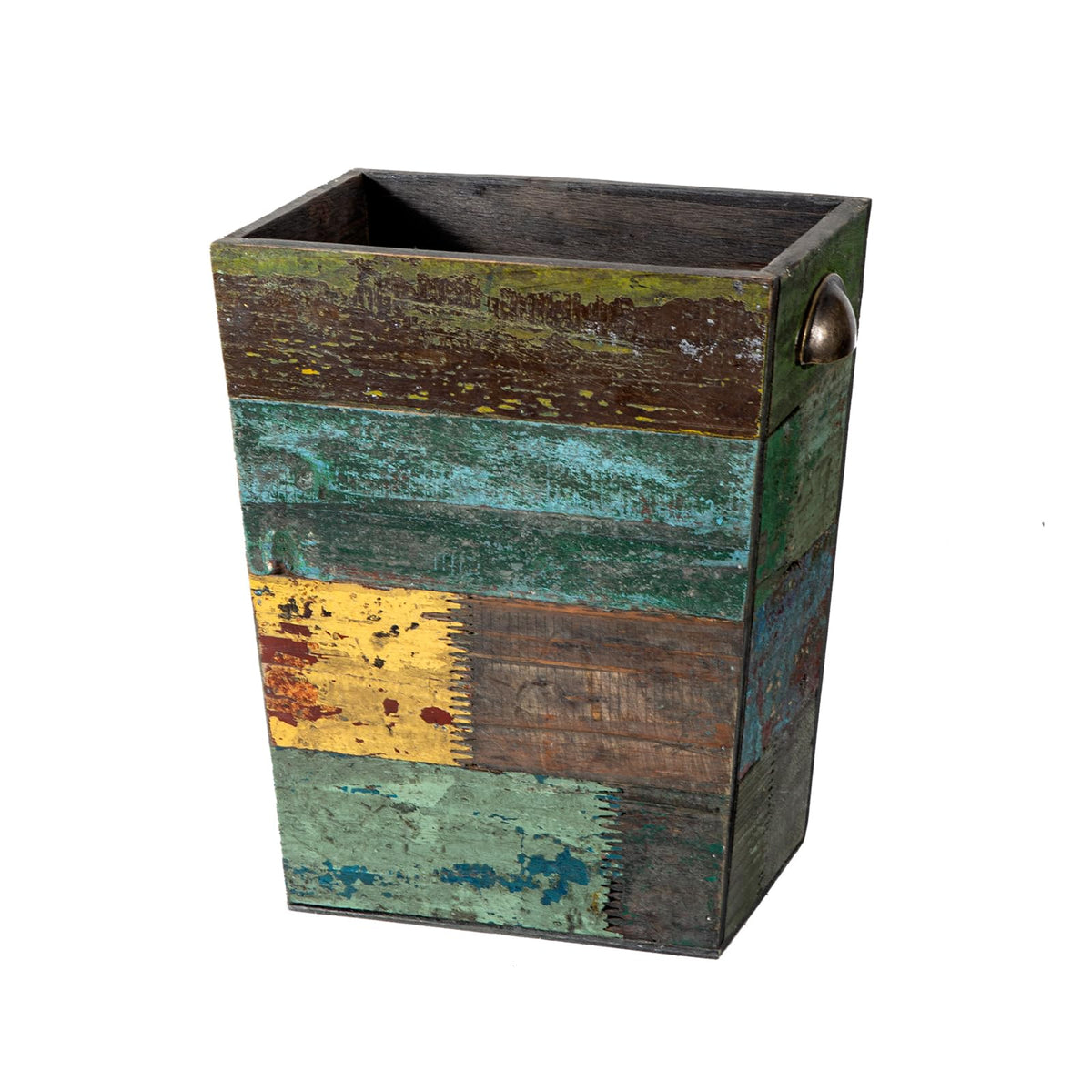 Venalys Small Wooden Trash Can Waste Paper Bin, Farmhouse Decorative Garbage Can Wastebasket
