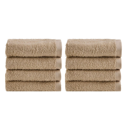 NELLA BIAGINI Minerva Bathroom Washcloths 30 x 30 cm, Set of 8, 100% Pure Terry Cotton, 420 g/m?, Soft, Absorbent, Practical, Durable, Solid Colour