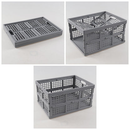 Bblina 30 Liters Collapsible Crate, Plastic Foldable Basket Crate Set of 3