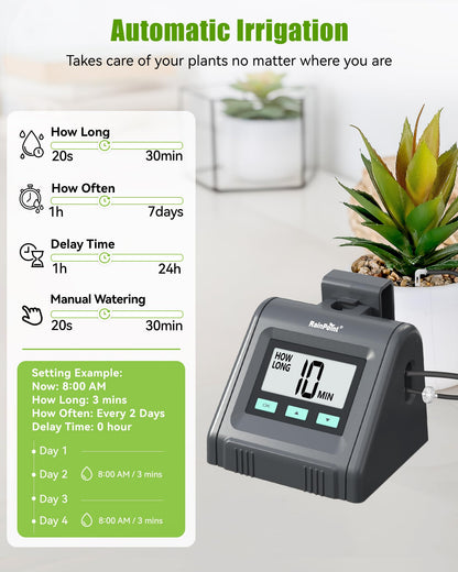 RAINPOINT Automatic Watering System, Water Volume Adjustable, Indoor Self Watering System for Potted Plants, DIY Drip Irrigation Kit for Garden
