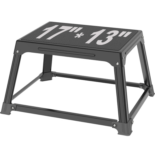 GanFindX Metal Plyometric Jumping Box 12 Inch with 17 * 13 Inch Surface Steel Plyo Box Home Gym Jump Trainer for Fitness Exercise Agility Stamina