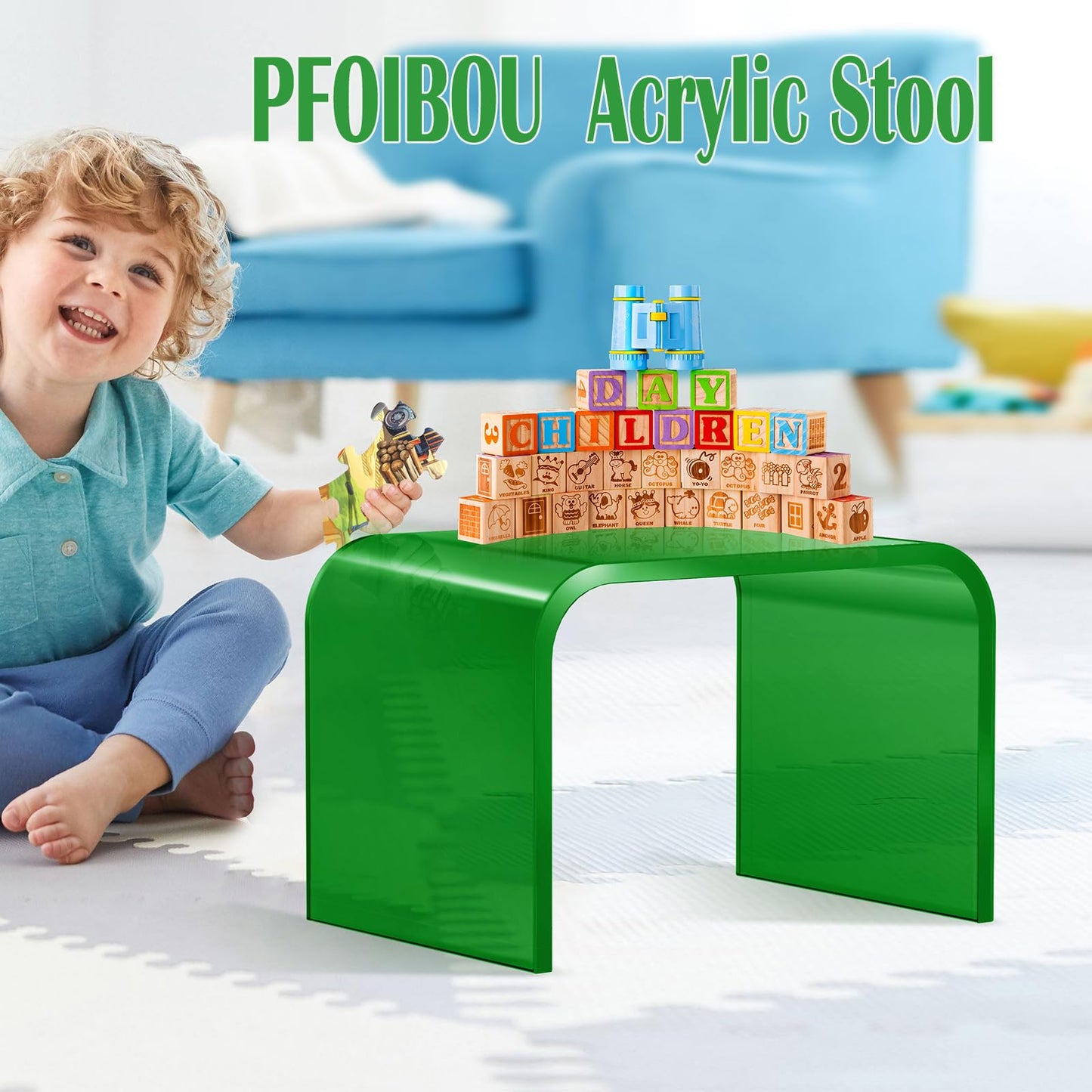 PFOIBOU Acrylic stool,Clear Step Stool, Acrylic Shower Stool, Bathroom Stool for Kitchen, Bathroom,House, Load Capacity to 114 kg