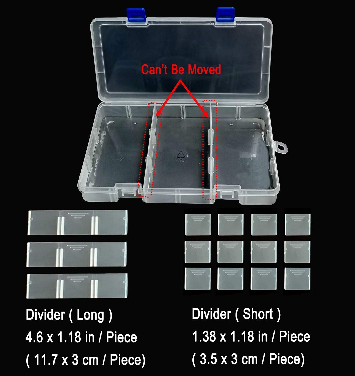 DARUITE 18 Grids Craft Storage Boxes with Compartments, Tackle Box, 2 PCS