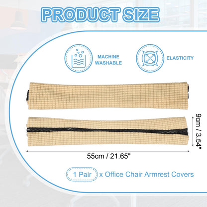 PATIKIL 55 x 9cm Office Chair Armrest Covers, 1 Pair Office Chair Arm Covers Computer Chairs Arm Rest Cover with Zipper Removable Rest Slipcover Hand