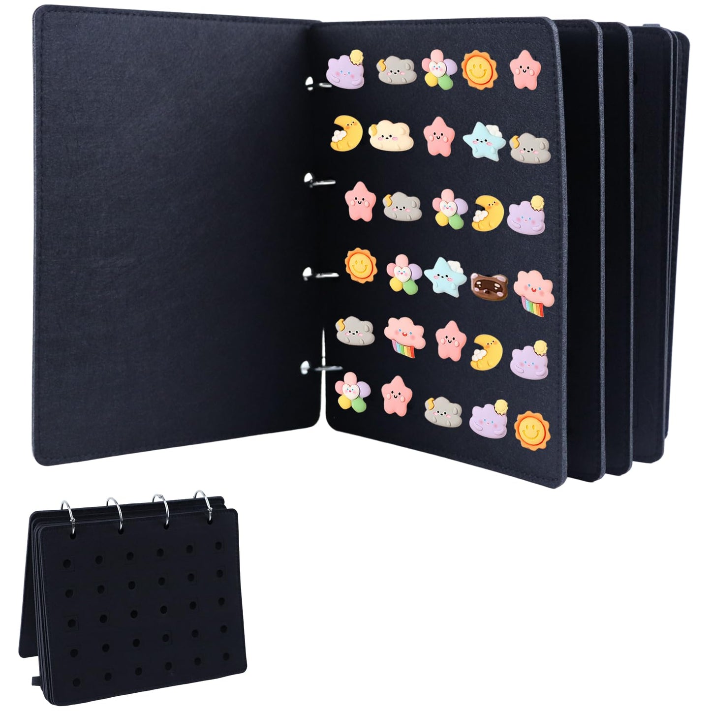 Les-Theresa 8 Pages Enamel Pin Display Pages, Pin Collection Display Book 10.2X8.4In Pin Collector Storage