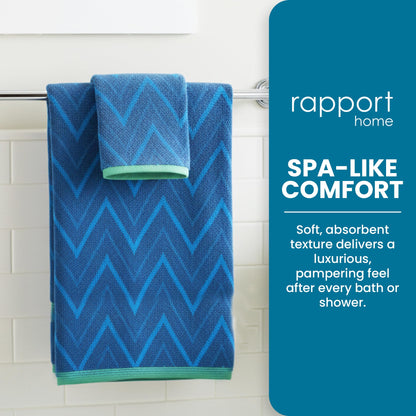 Rapport Home Helix Face Towels 2 Pack, 30x30cm 100% Cotton - Ocean Blue