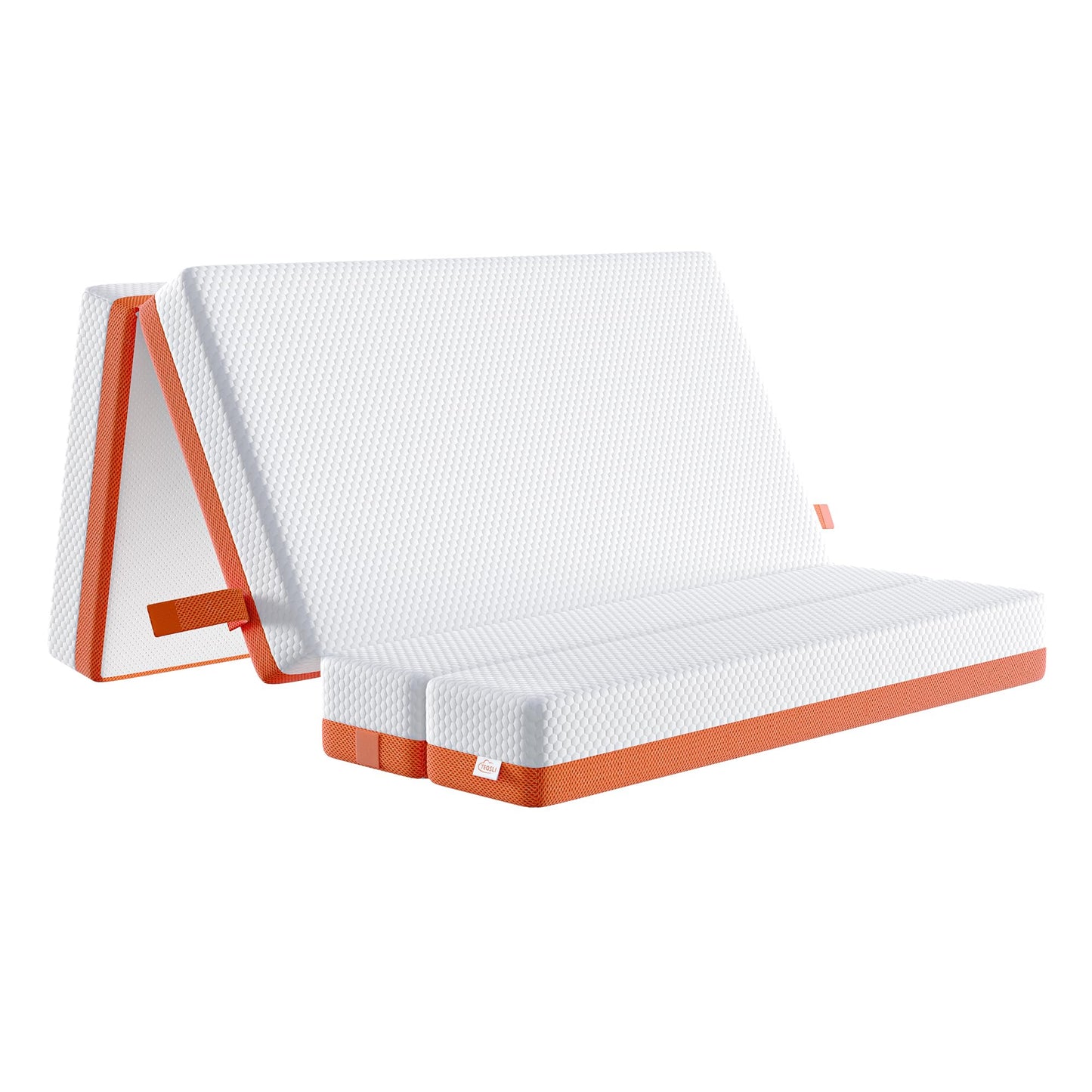 TeQsli Small Single Foldable Mattress, 15CM Memory Foam Folding Mattress with Removable Washable Cover, for Guest Beds, Camping and Road Trips