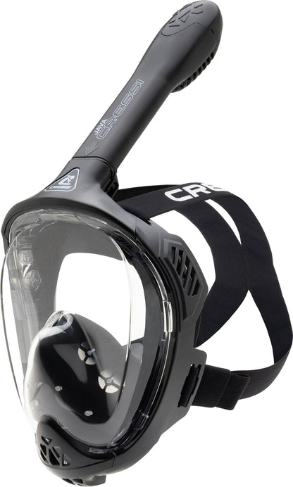 CRESSI Java Full Face Mask Black/Black L/Xl-Unisex Full Face Snorkel Mask, Ultra Clear Anti Fog Lens, 100% Silicone, Snorkel Dry with Safety Valves,