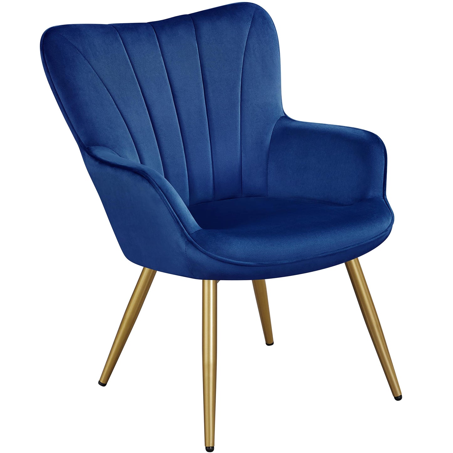 Yaheetech Modern Tub Chair Velvet Fabric Armchair with High Back, Dark Blue