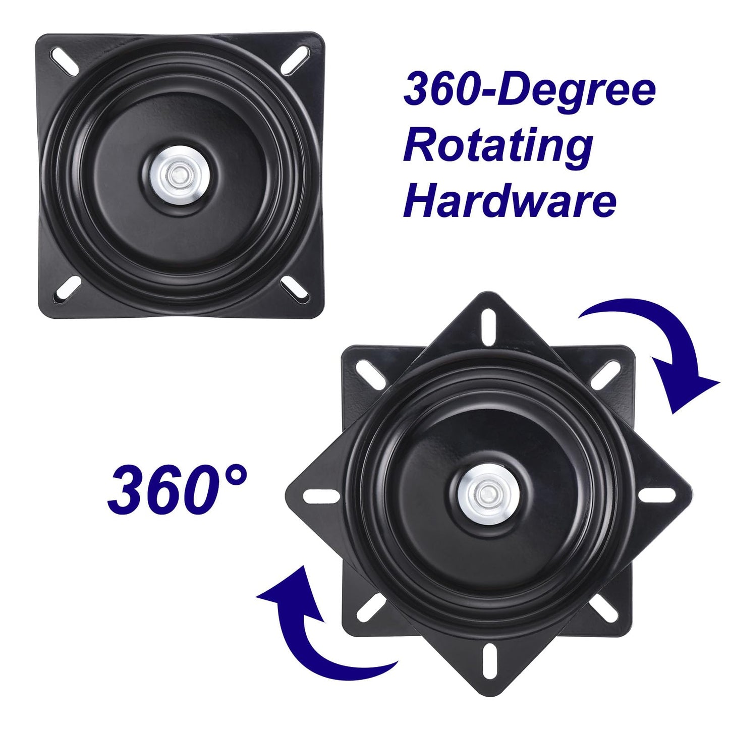 uxcell 2 Pack 7 Inch Bar Stool Swivel Plate Replacement, Ball Bearing Seat Swivel Base 300lbs Capacity for Bar Stool, Swivel Chair or Recliner, Black