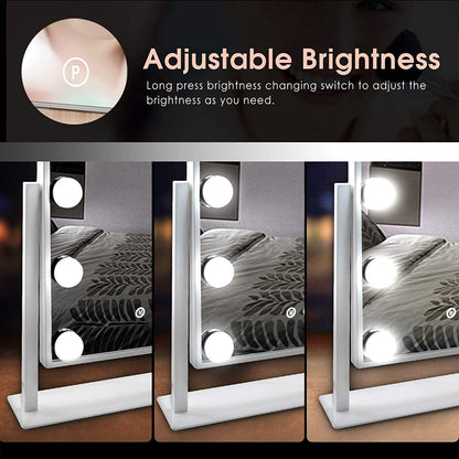 TUREWELL Hollywood Makeup Mirror with Lights,Large Lighted Vanity Mirror with 3 Color Light & 12 Dimmable Led Bulbs,Smart Lighted Touch Control Screen