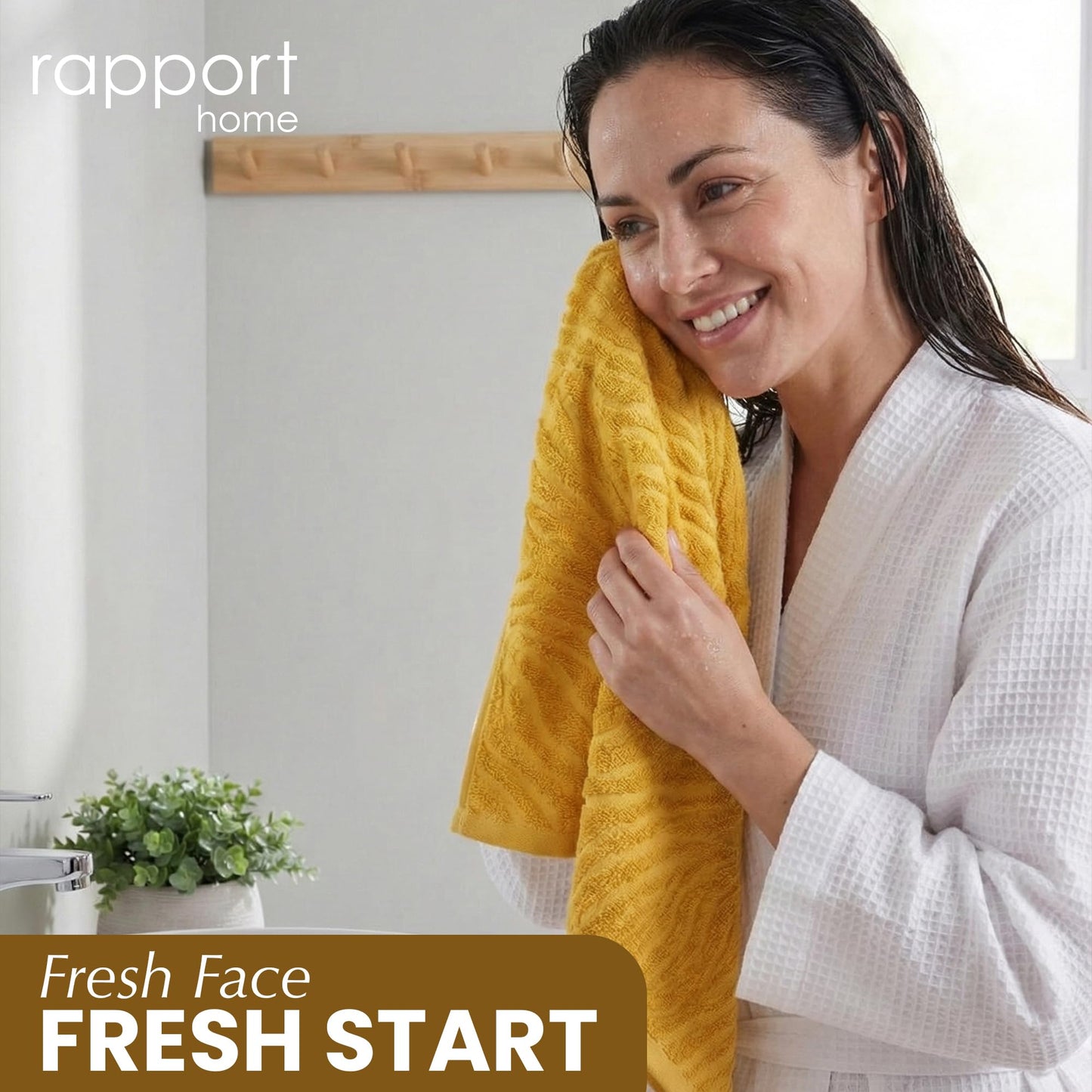 Rapport Home Safari Face Towels 2-Pack | Luxurious 100% Cotton 500gsm Soft Absorbent Face Cloths | Oeko-Tex Certified Bathroom Hand Towels