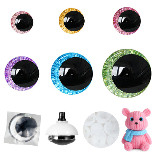 MUCUNNIA 168pcs 3D Glitter Safety Eyes 16-35mm Moon Safety Eyes for Crocheting with Washers Large Safety Eyes for Amigurumi Crochet Eyes for Stuffed