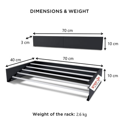 Step Up Laundry Drying Rack, Wall Mounted, Retractable Clothes Drying Rack, 20 kg Capacity, with Wall Template and Long Drill Bit - 70 cm WHITE