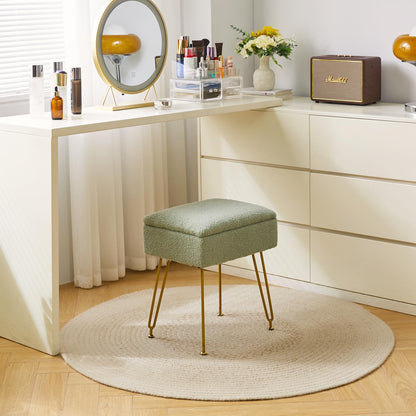 YMYNY Storage Ottomans, Chair Stool Upholstered, Footstool, Modern Dressing Table Stool, Pouf Couch Stool, Metal Legs, for Living Room
