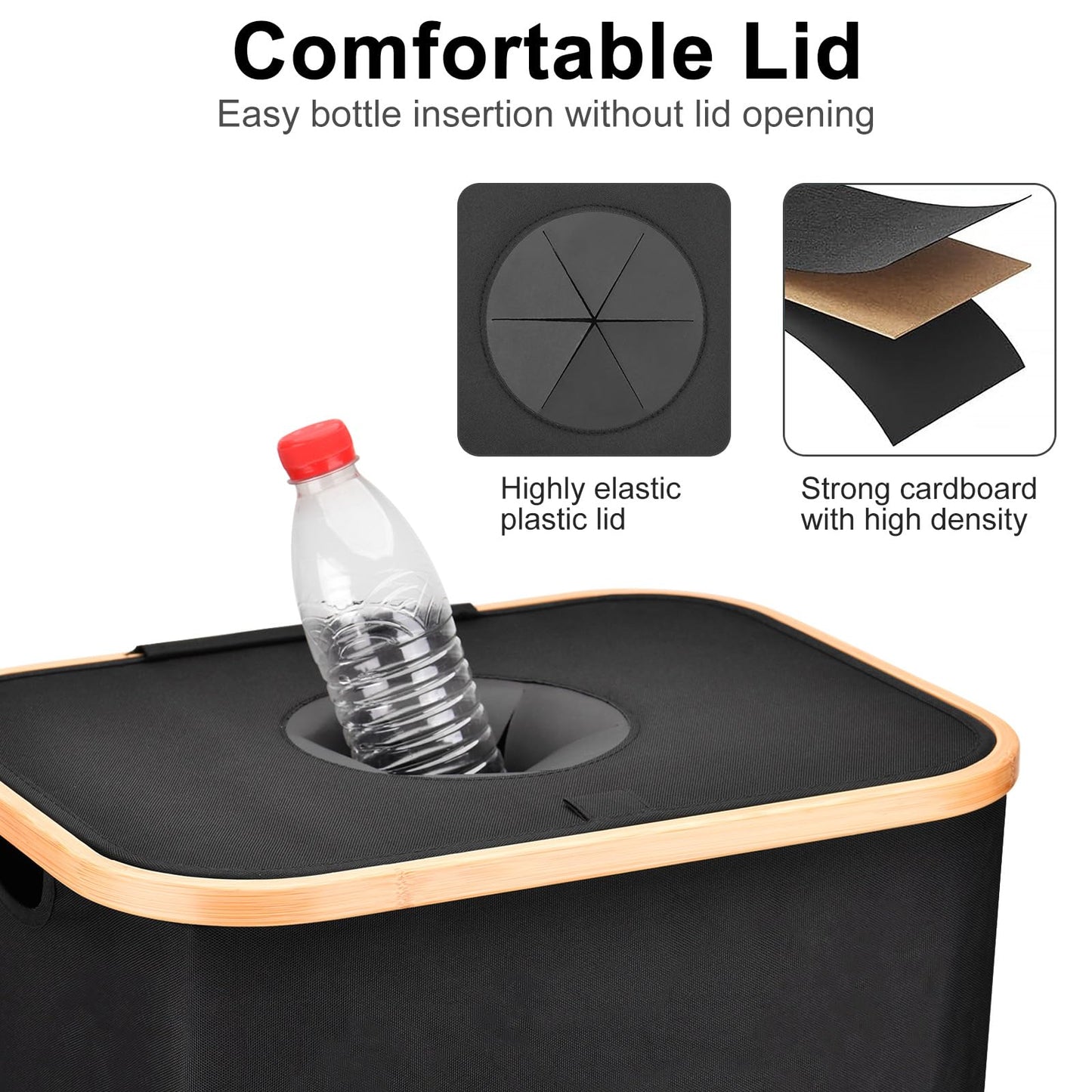 Pangutiandi Deposit Bottle Collector Bins with Lid, 105L Large Collection Container with 2 Removable Carry Bag for Kitchen
