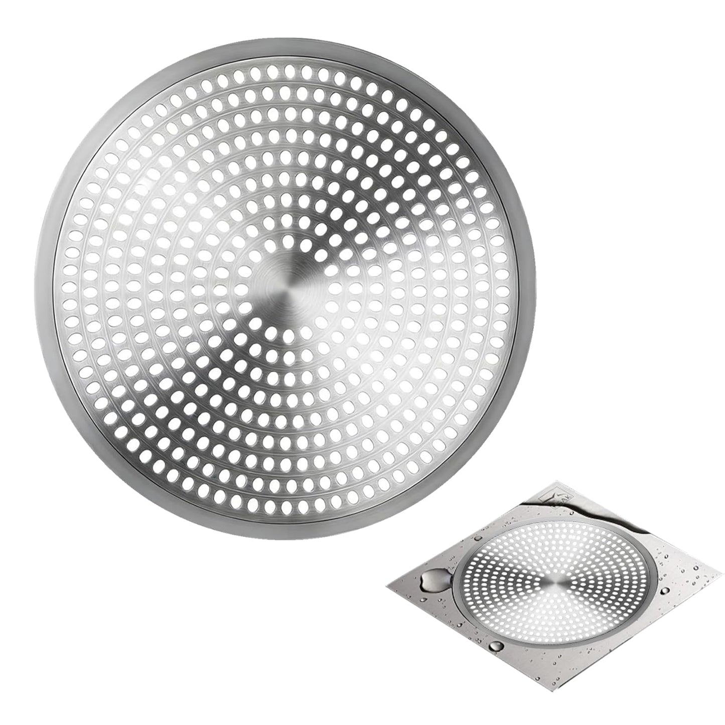 1Pcs Stainless Steel and Silicone Shower Drain Hair Catcher for Bath Drain