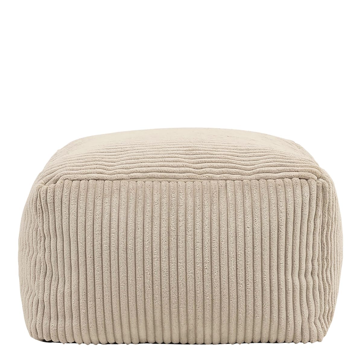 icon Amara Small Cord Bean Bag Footstool with Filling Included, Beige