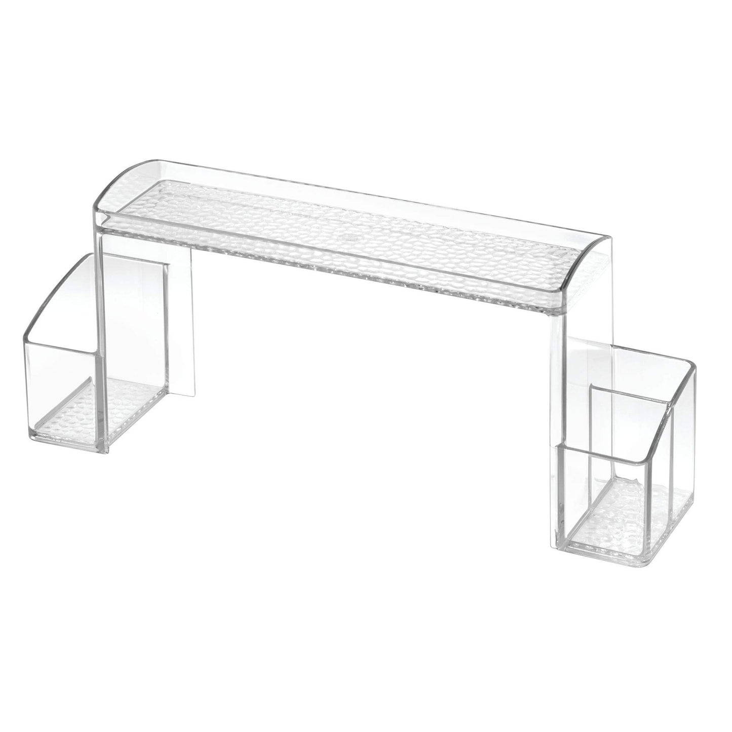 iDesign Med+ Bathroom Storage Unit, Free-Standing Plastic Shelf for Medicine, Supplements and Bathroom Accessories, Clear