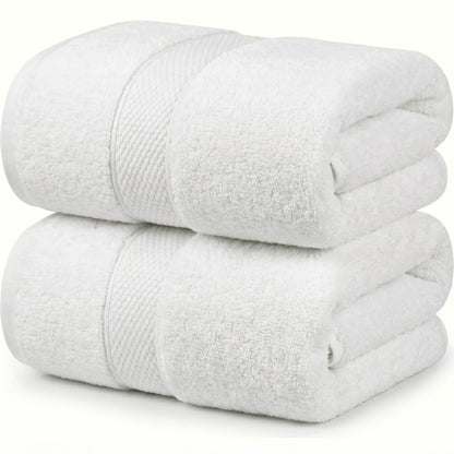 MistyMorning Bath Towels Pack of 2, Extra Large 70x140cm, Luxury 100% Cotton 500GSM Super Soft & Highly Absorbent Quick Dry Luxury Bathroom Towels