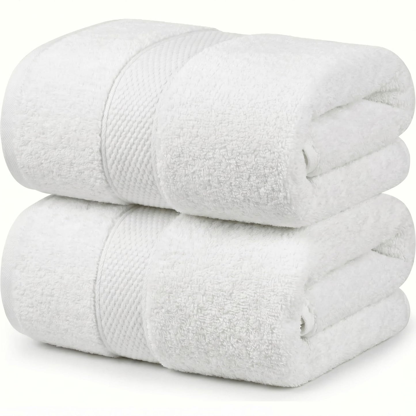 MistyMorning Bath Towels Pack of 2, Extra Large (70x140cm), Luxury 100% Cotton 500GSM Super Soft & Highly Absorbent Quick Dry Luxury Bathroom Towels