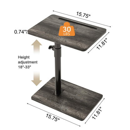 CAIYUN C Shaped Side Table, Height Adjustable Swivel 360° Rotating, BEnd Table for Small Spaces, Sofa Side Table with Metal Frame for Living Room