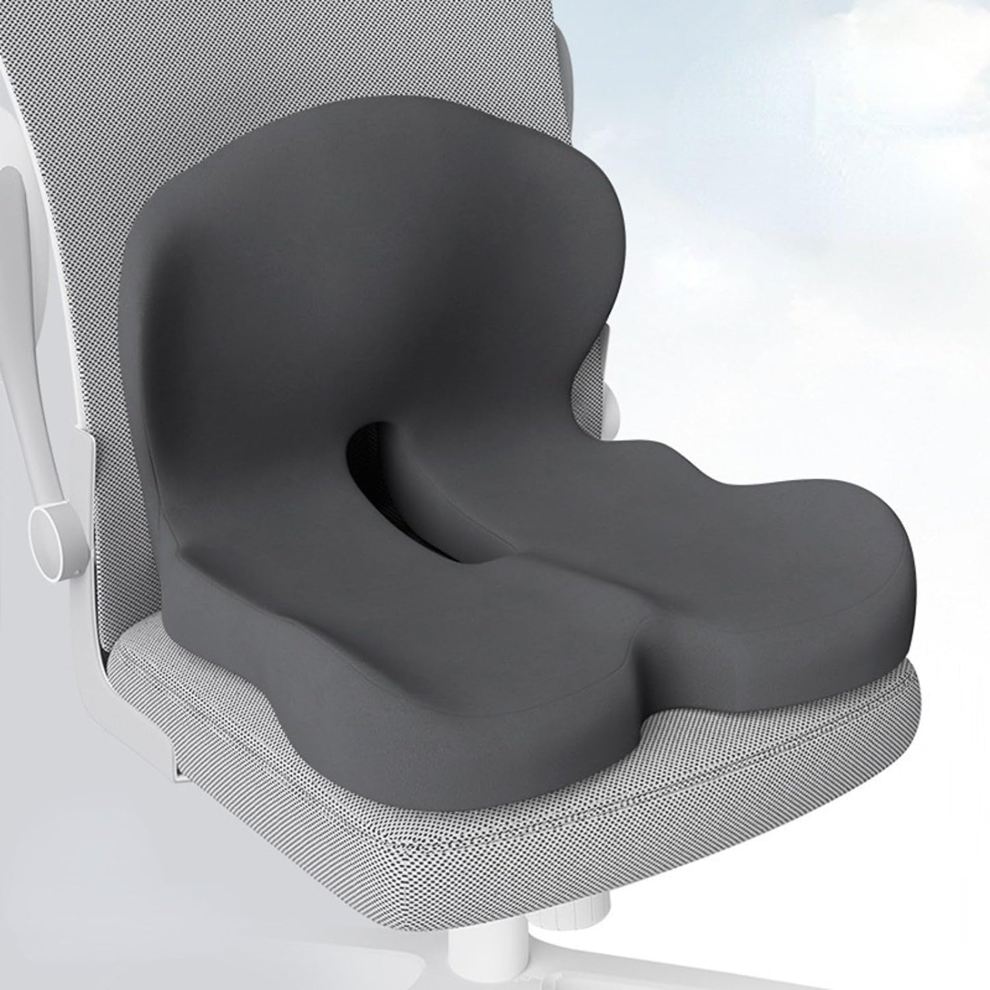 Gresonic Ergonomic Memory Foam Seat Cushion, For Office, Car, Gaming & Dining Chairs, Sciatica, Tailbone & Coccyx Pain Relief
