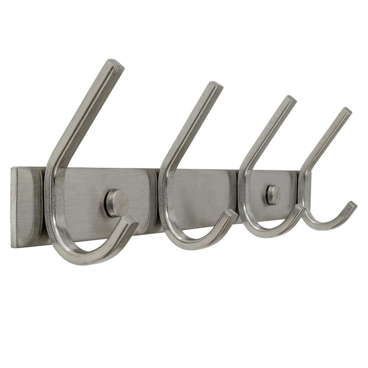 HONSKY Wall Coat Rack, 17.5cm Towel Rack, Painted Metal Wall Coat Hanger with 4 Double Hooks (8 Single Hooks),for Hanging Coat, Hat, Bag, Towel