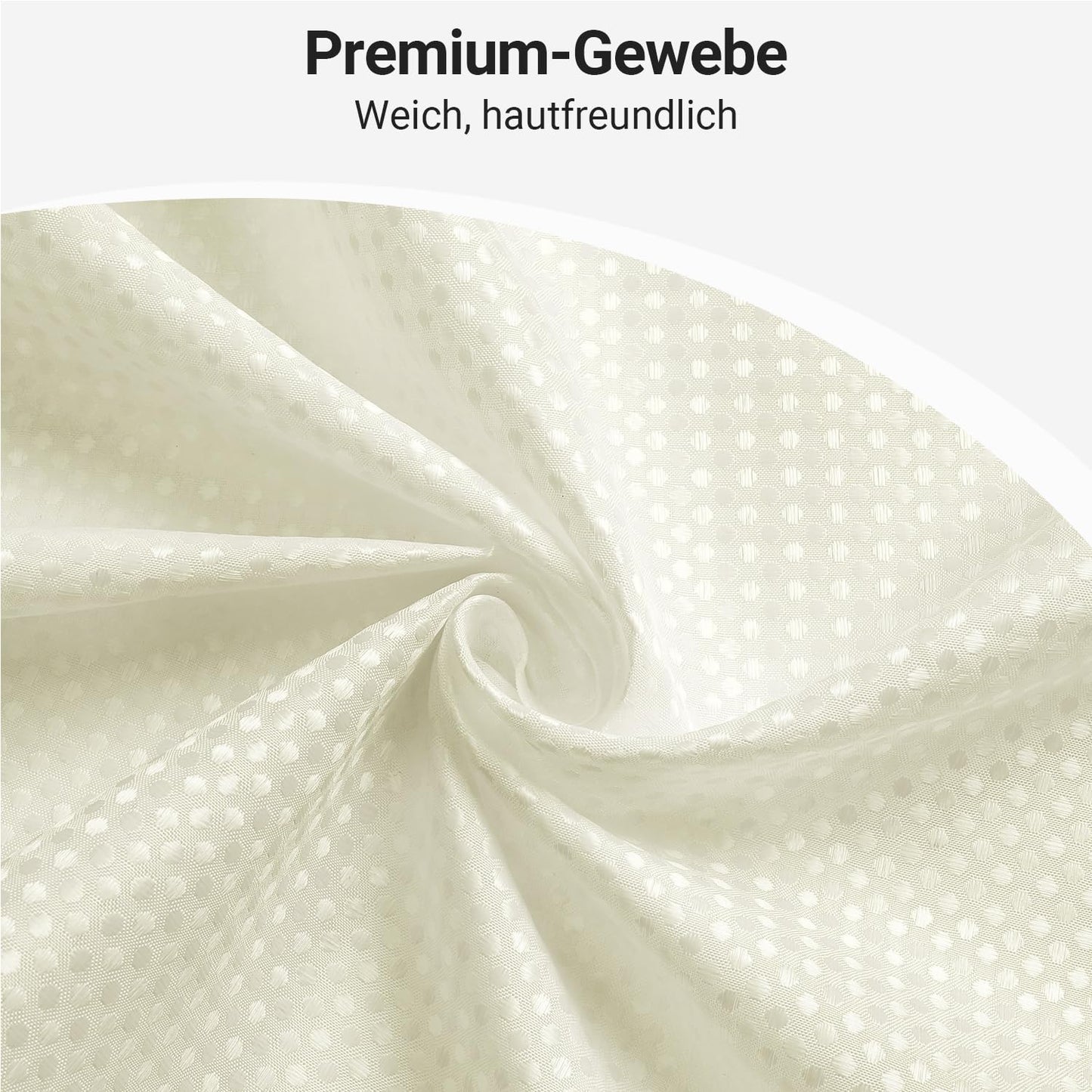 Lerores Shower Curtain, 180 x 200 cm, Waffle Beige, Weighted Hem, Anti-Mould Textile, Water-Repellent