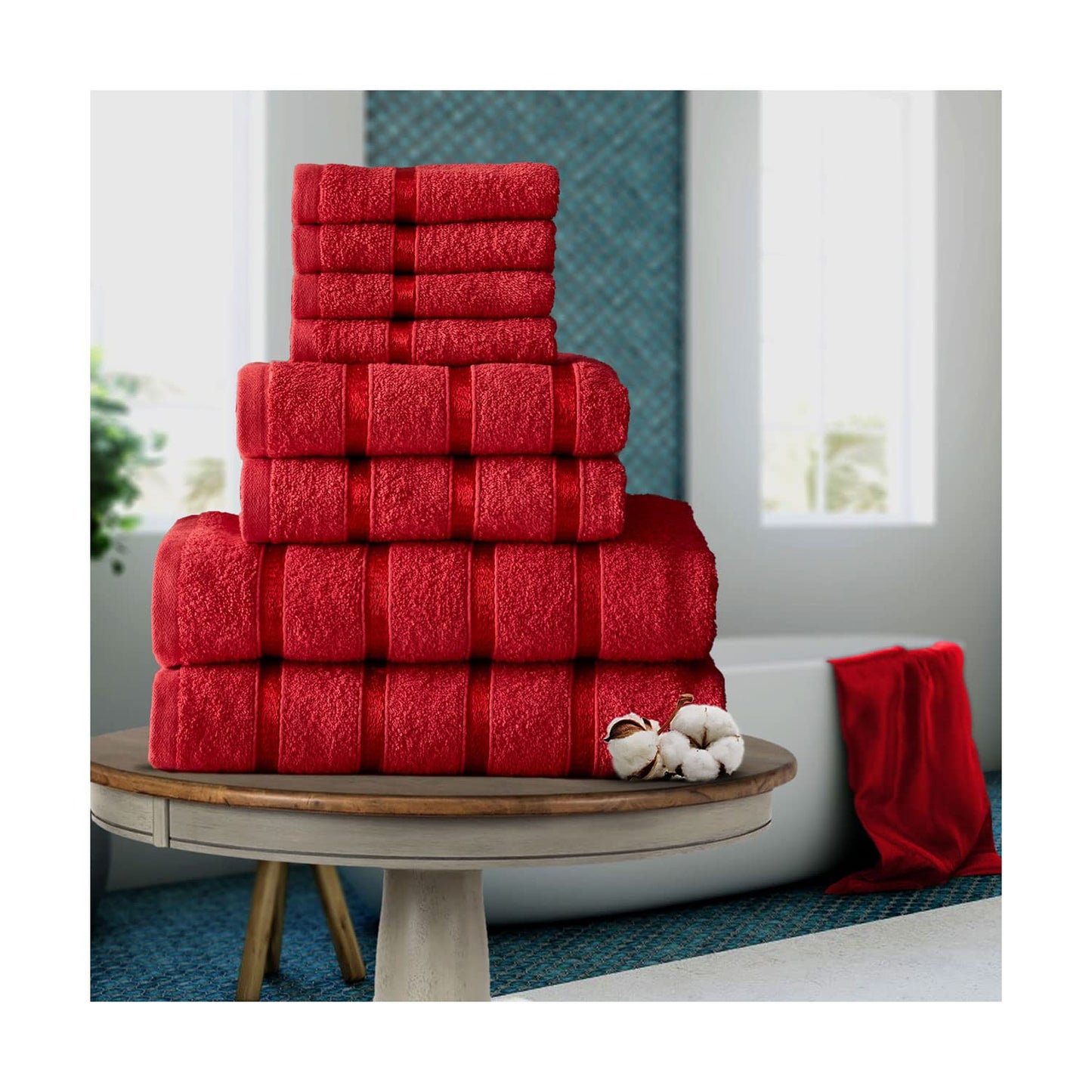FAIRWAYUK 8-Piece Towels Bale Set for Bathroom, Ultra Soft Premium Quality Water Absorbent Towel Gift Sets, 100% Egyptian Cotton
