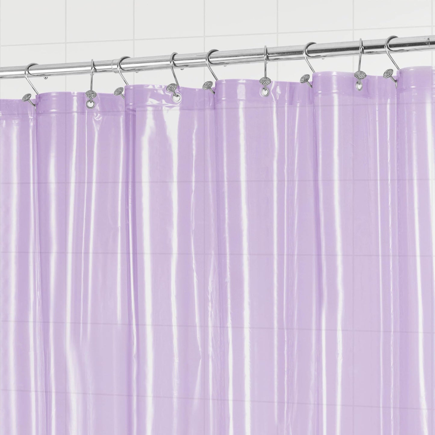 Shower Curtain Liner - Premium Clear Lavender PEVA Shower Liner with 3 Magnets and Metal Grommets