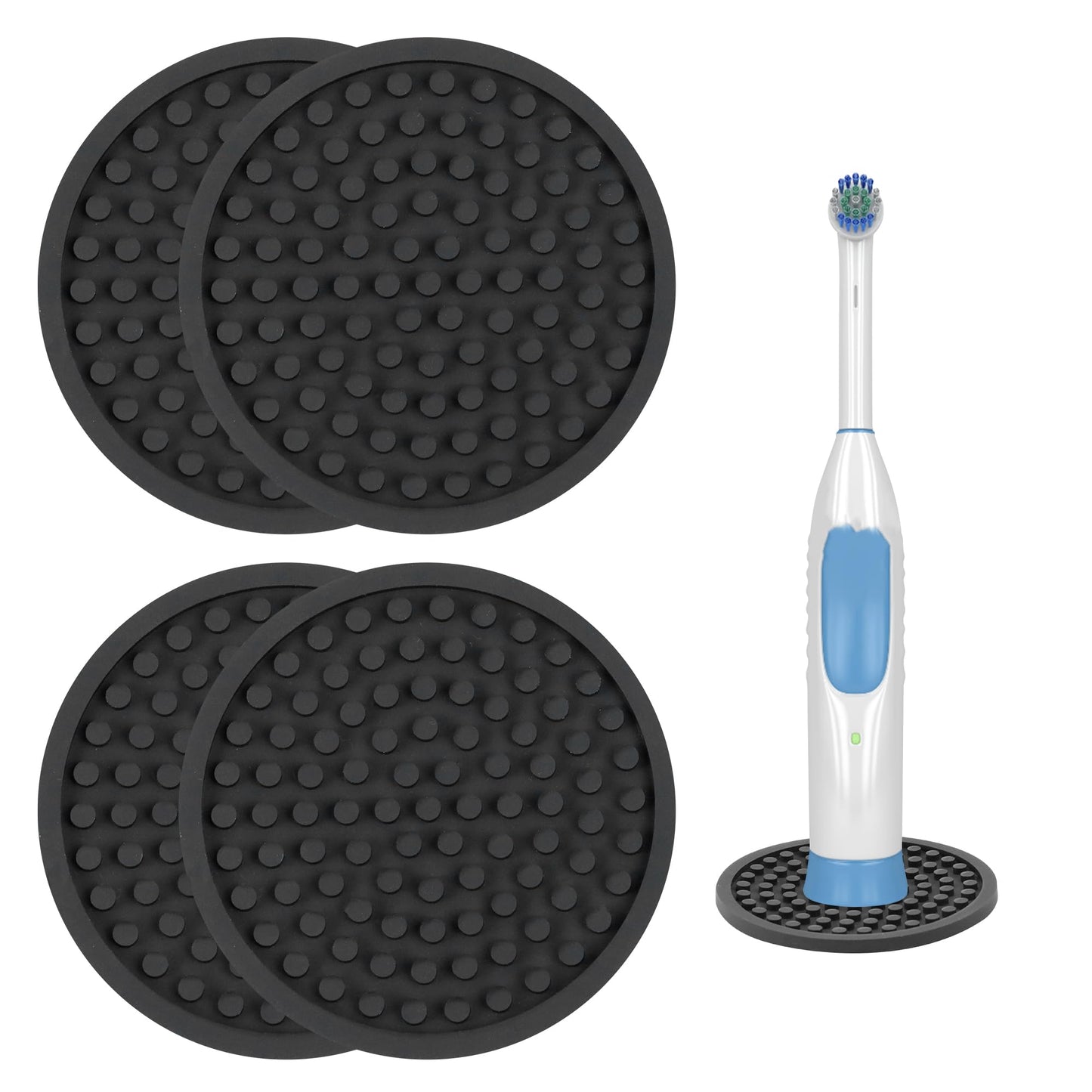 Electric Toothbrush Holder, 4 Pieces Compact Electric Toothbrush Holder, Silicone Toothbrush Holder for Children's Travel, Bathroom, 8 x 8 cm
