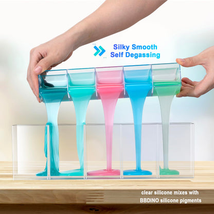BBDINO Silicone Mould Making Kit 20A 1 Gallon/10 lbs, Clear Translucent Silicone for Mould Making 1:1 by Volume for Resin,Soap, Concrete,Wax Moulds