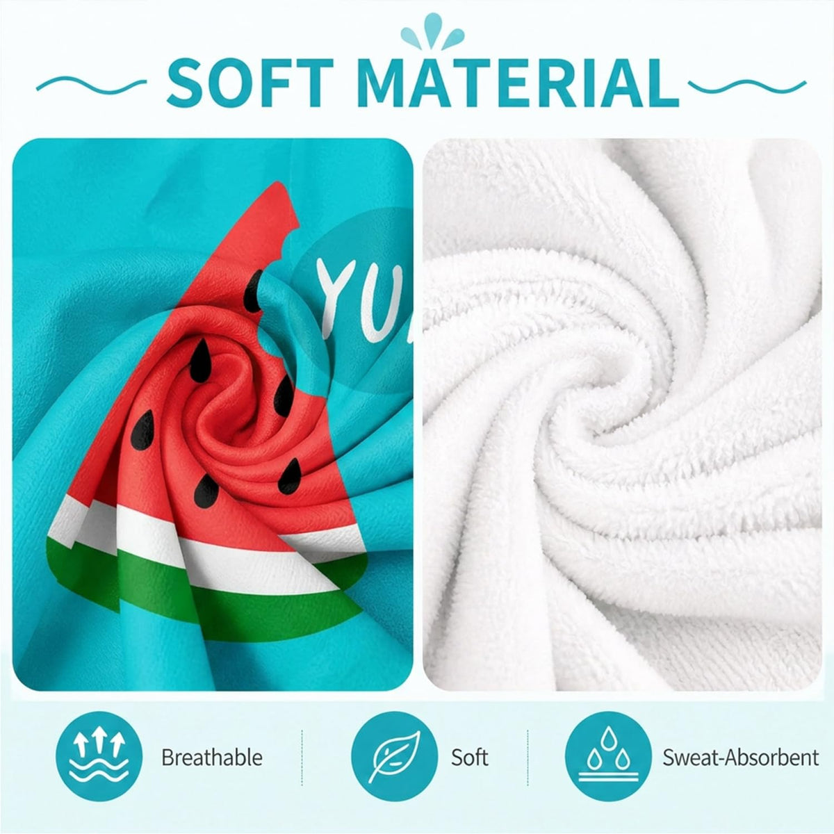 Surwin Sun Lounger Towel with Pockets, 3D Juice Print Quick Dry Beach Towel, Microfiber Sunbed Towels Travel Lounger Bag for Loungers Summer Holiday