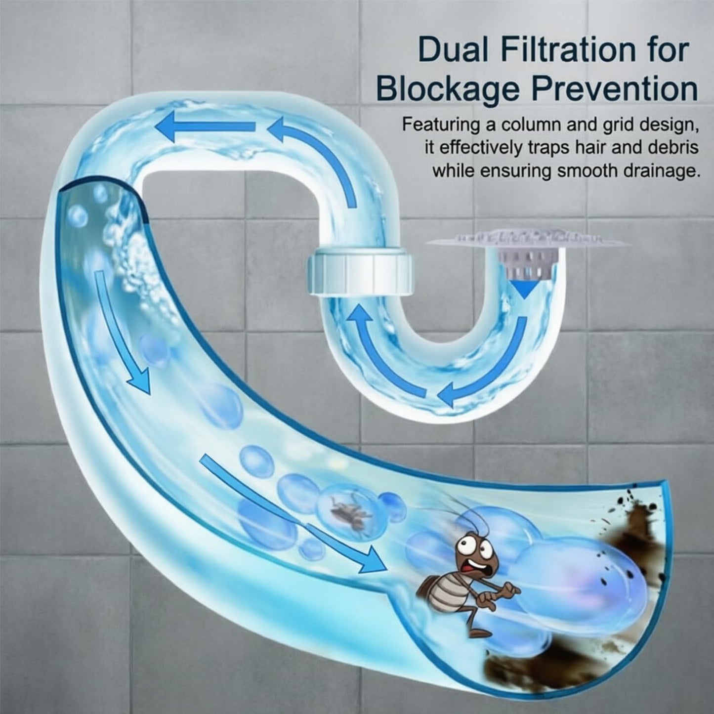 2 Pack Hair Catcher For Shower Drain, Silicone Shower Drain Hair Catcher, Shower Drain Cover Hair Trap